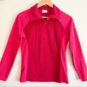 Columbia 3/4 zip soft fleece pullover fuschia/pink